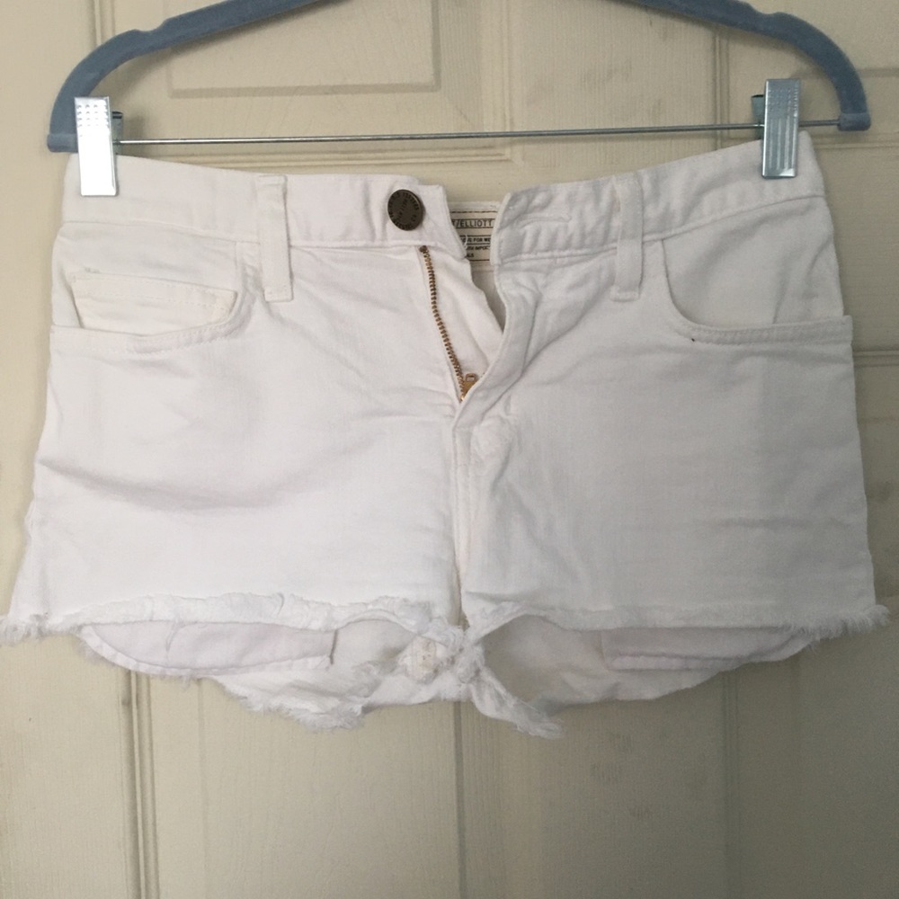 White denim shorts